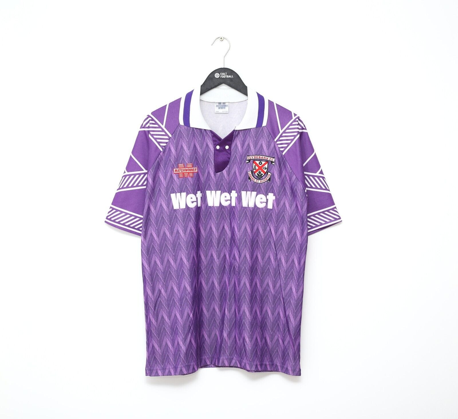 1993/95 CLYDEBANK Vintage Matchwinner WET WET WET Away Football Shirt (L) MINT