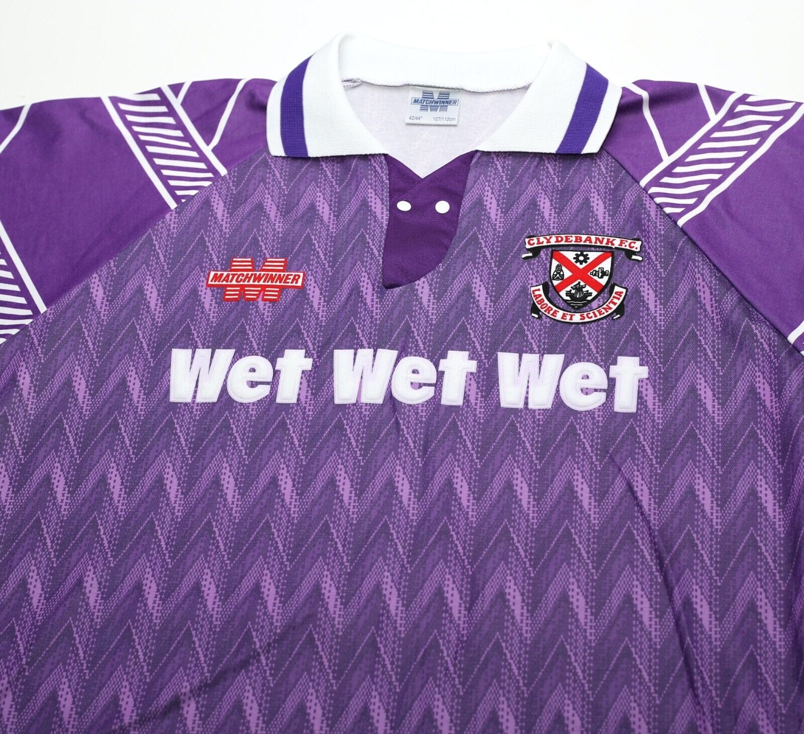 1993/95 CLYDEBANK Vintage Matchwinner WET WET WET Away Football Shirt (L) MINT