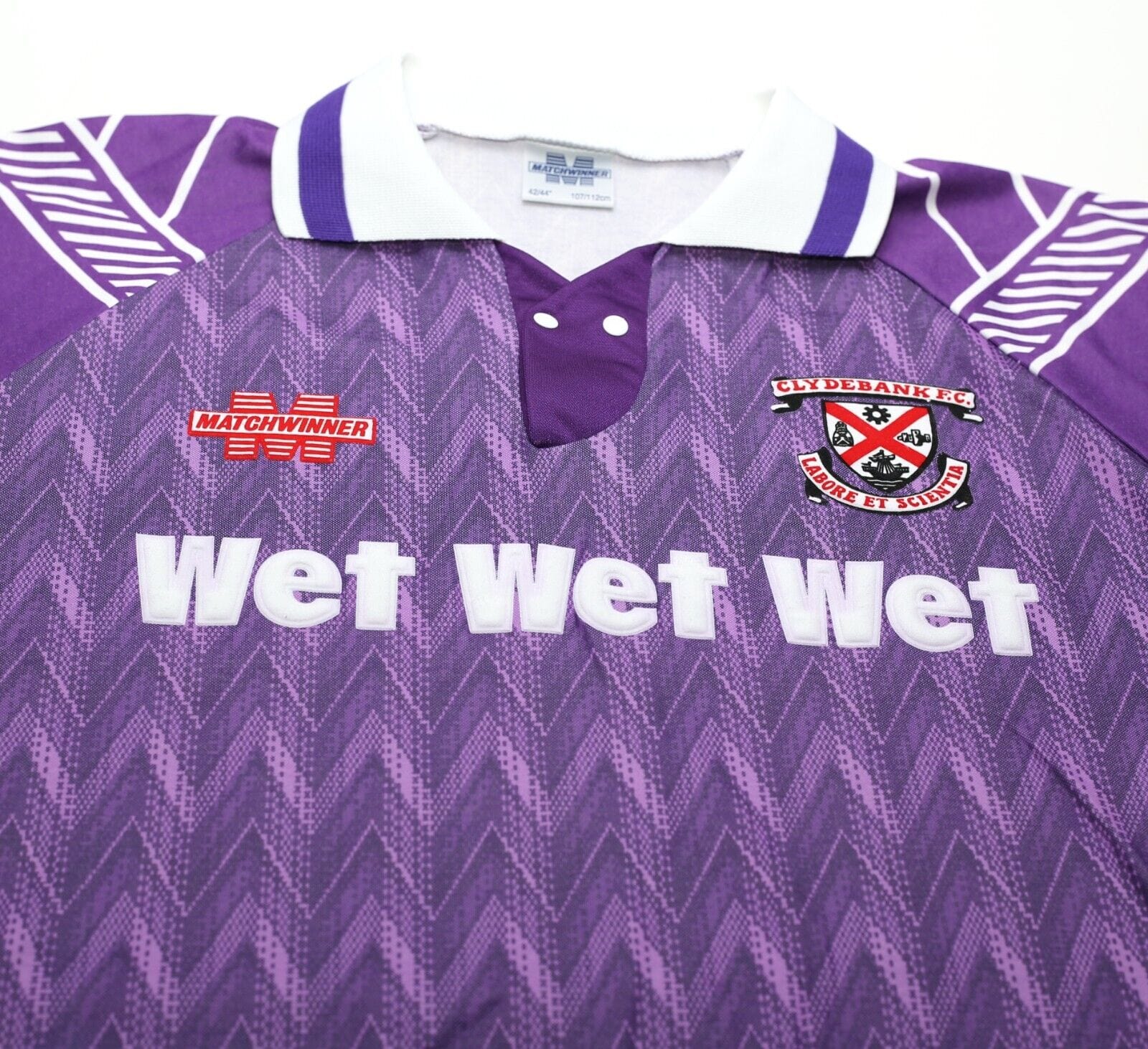 1993/95 CLYDEBANK Vintage Matchwinner WET WET WET Away Football Shirt (L) MINT