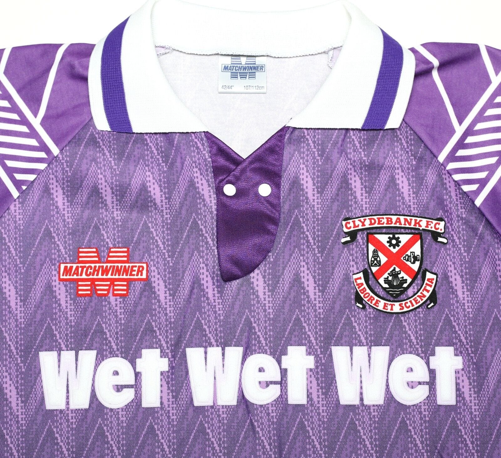 1993/95 CLYDEBANK Vintage Matchwinner WET WET WET Away Football Shirt (L) MINT