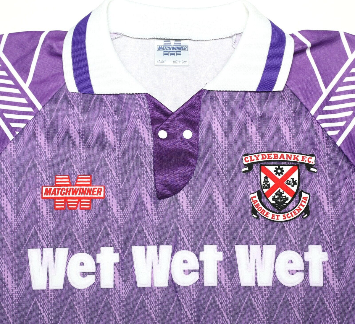 1993/95 CLYDEBANK Vintage Matchwinner WET WET WET Away Football Shirt (L) MINT