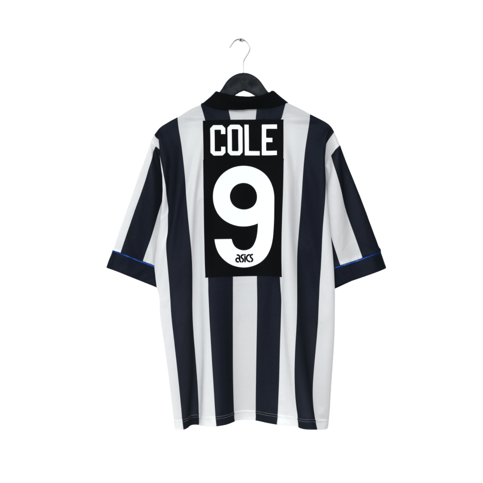 1993/95 Cole #9 Newcastle United Vintage Asics Home Football Shirt (L)