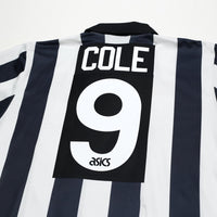 1993/95 Cole #9 Newcastle United Vintage Asics Home Football Shirt (L)