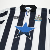 1993/95 Cole #9 Newcastle United Vintage Asics Home Football Shirt (L)