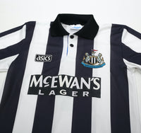 1993/95 COLE #9 Newcastle United Vintage Asics Home Football Shirt (S)