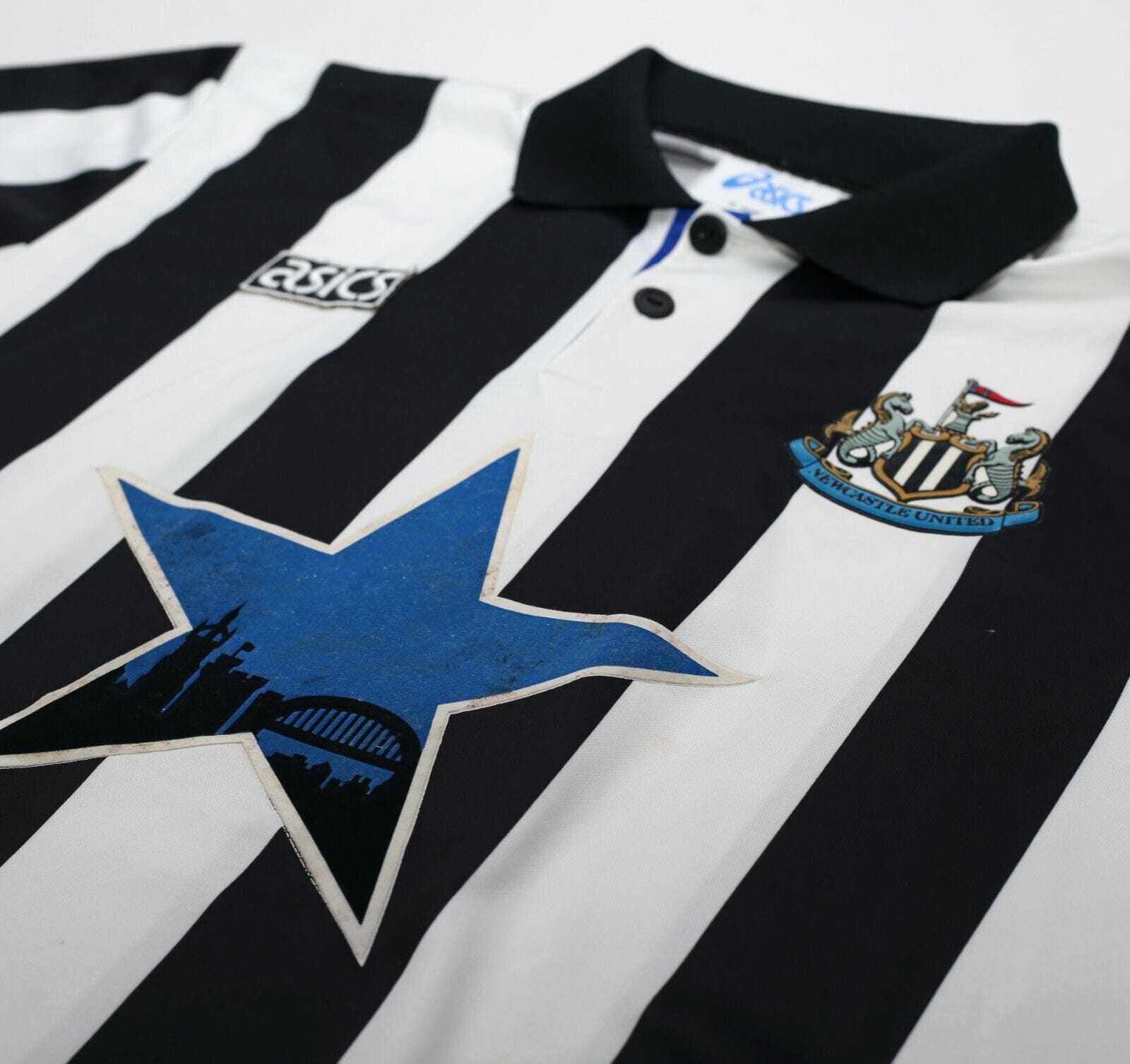 1993/95 COLE #9 Newcastle United Vintage Asics Home Football Shirt (XL)