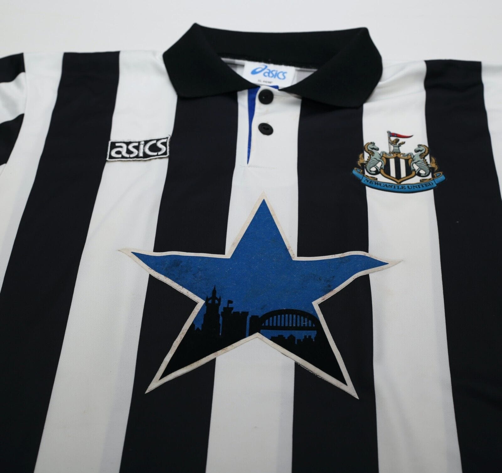 1993/95 COLE #9 Newcastle United Vintage Asics Home Football Shirt (XL)