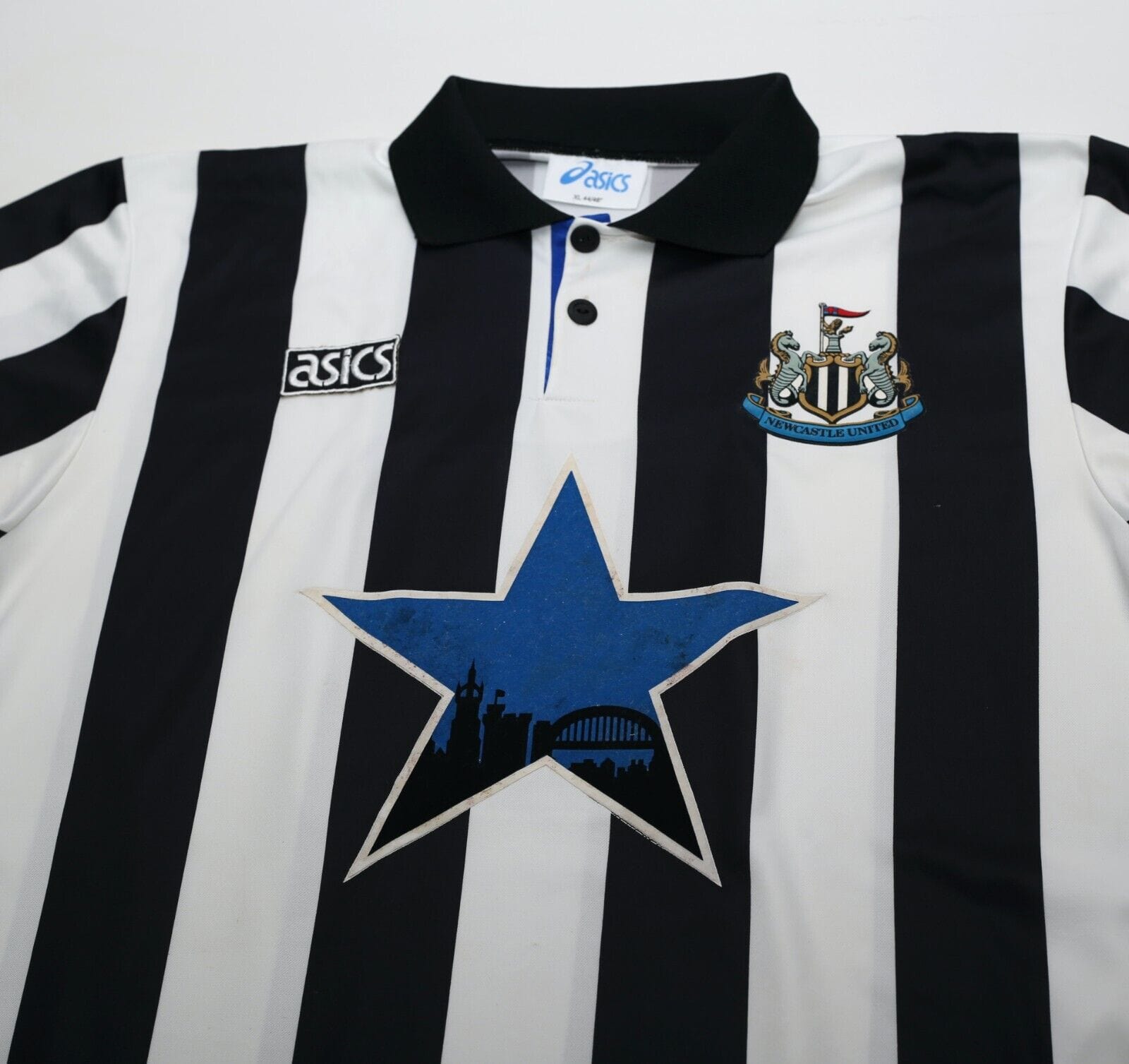 1993/95 COLE #9 Newcastle United Vintage Asics Home Football Shirt (XL)