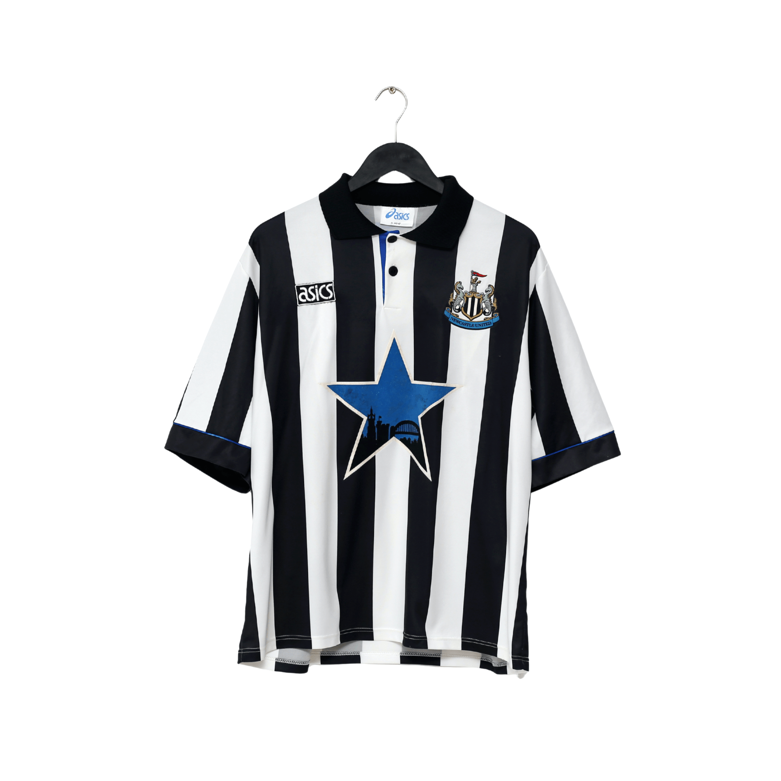 1993/95 COLE #9 Newcastle United Vintage Asics Home Football Shirt (XL)