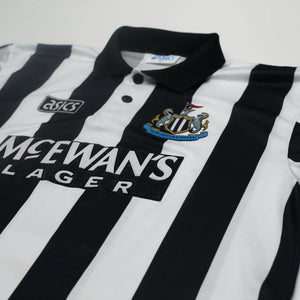 1993/95 Cole #9 Newcastle United Vintage Asics Home Football Shirt (XL)