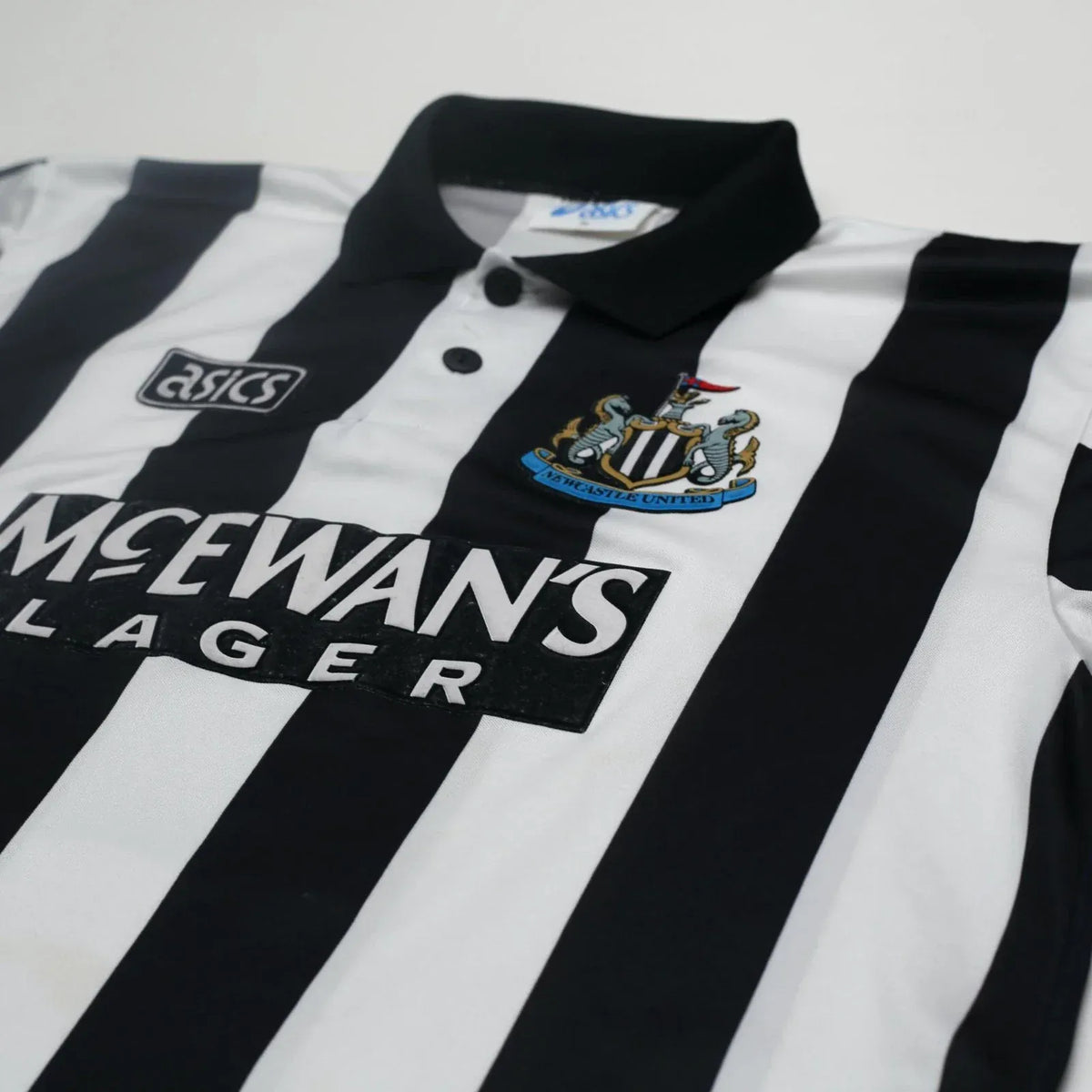 1993/95 Cole #9 Newcastle United Vintage Asics Home Football Shirt (XL)