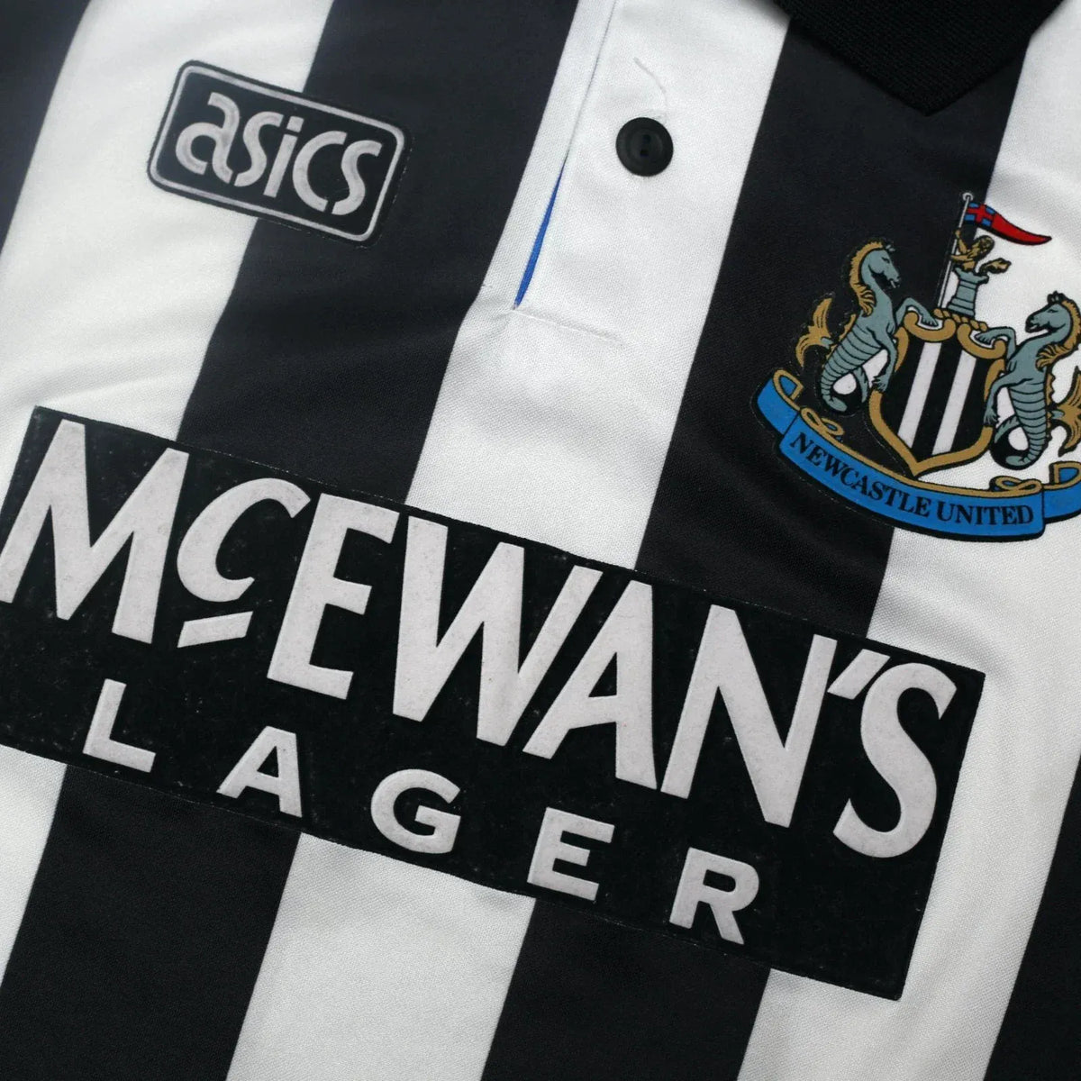 1993/95 Cole #9 Newcastle United Vintage Asics Home Football Shirt (XL)