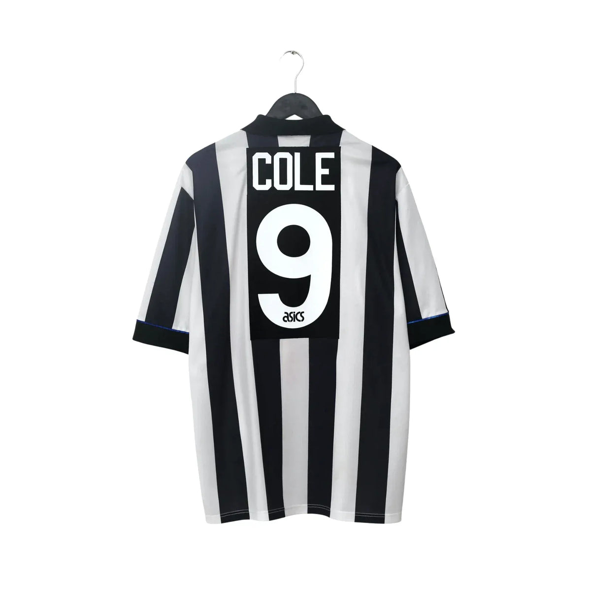 1993/95 Cole #9 Newcastle United Vintage Asics Home Football Shirt (XL)
