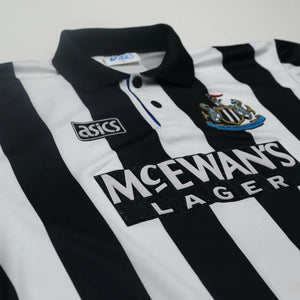 1993/95 Cole #9 Newcastle United Vintage Asics Home Football Shirt (XL)