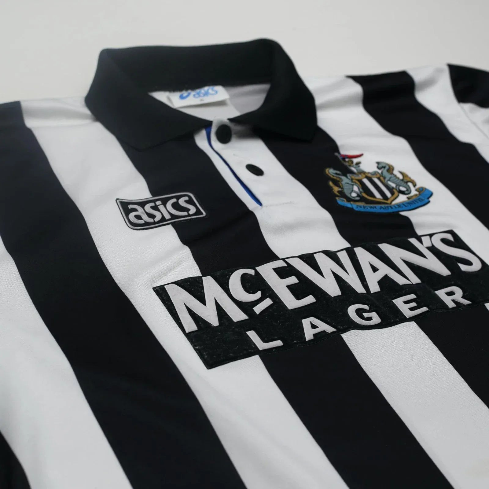 1993/95 Cole #9 Newcastle United Vintage Asics Home Football Shirt (XL)
