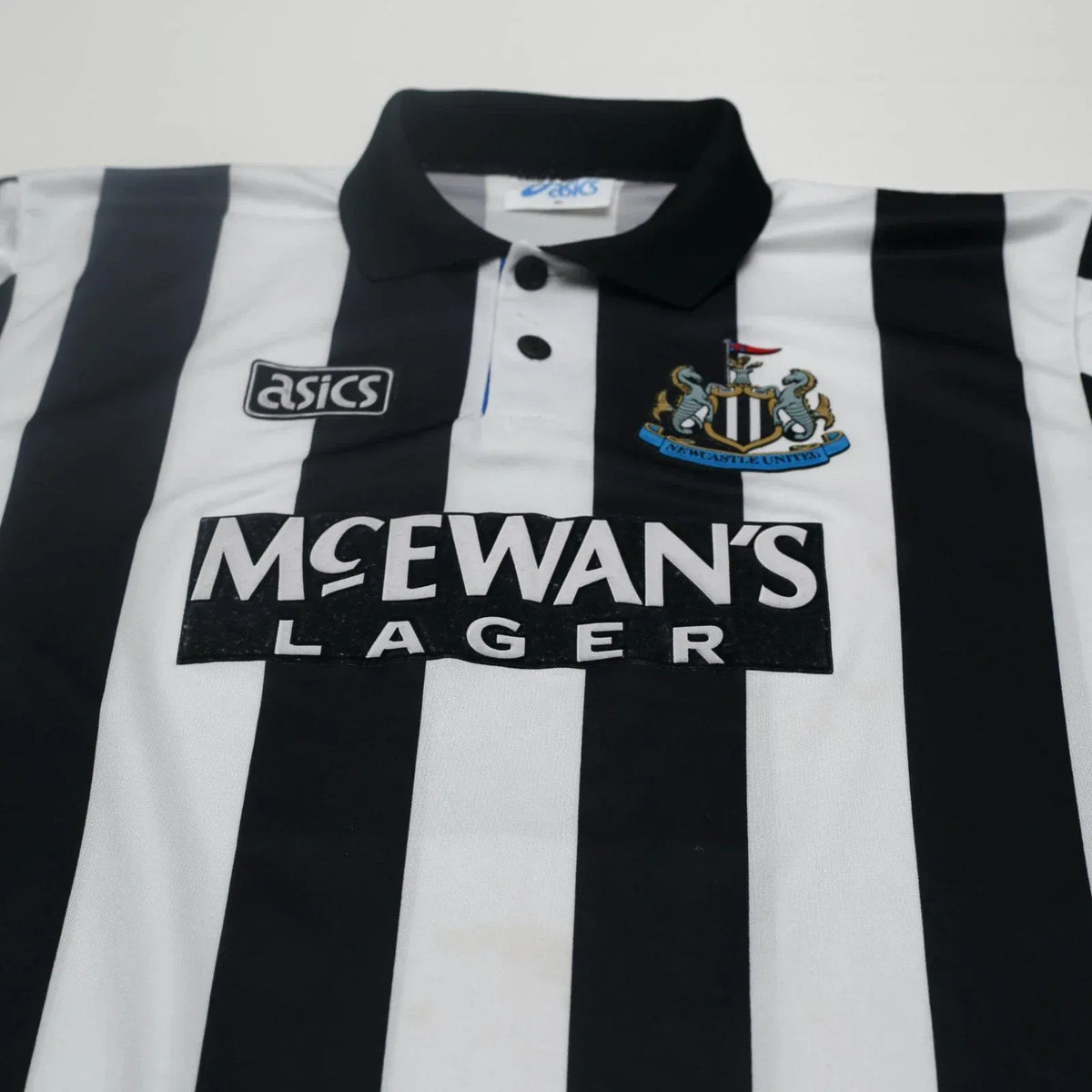 1993/95 Cole #9 Newcastle United Vintage Asics Home Football Shirt (XL)