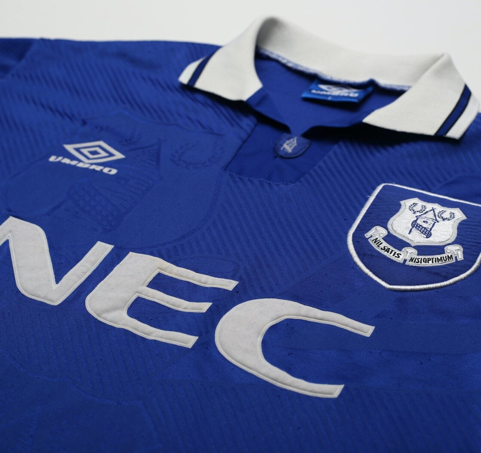 1993/95 FERGUSON #9 Everton Vintage Umbro Home Football Shirt (S)