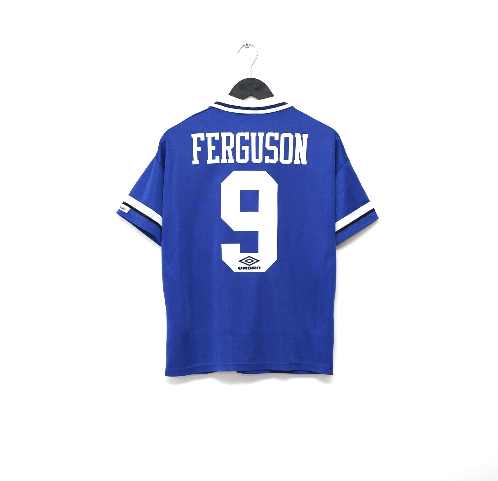 1993/95 FERGUSON #9 Everton Vintage Umbro Home Football Shirt (S)