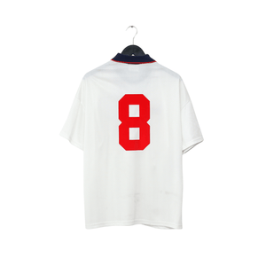 1993/95 Gascoigne #8 England Vintage Umbro Home Football Shirt (L)