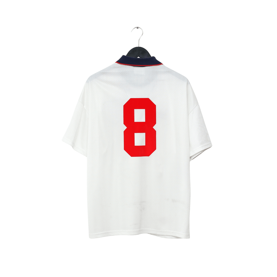 1993/95 Gascoigne #8 England Vintage Umbro Home Football Shirt (L)
