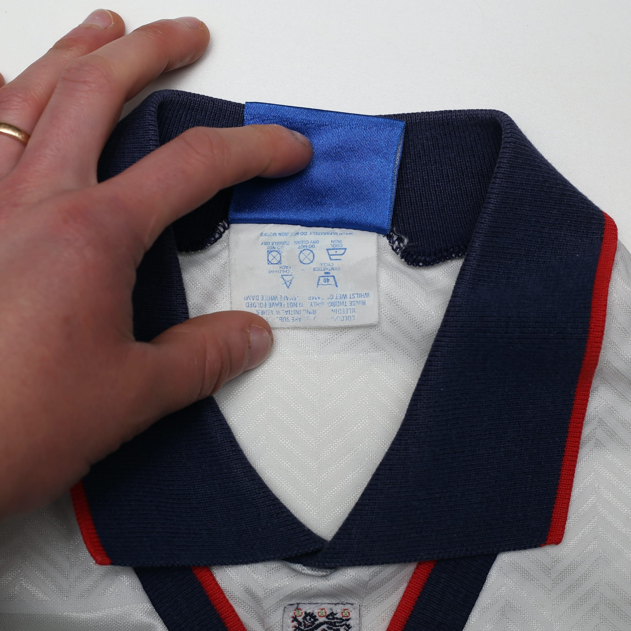 1993/95 Gascoigne #8 England Vintage Umbro Home Football Shirt (L)