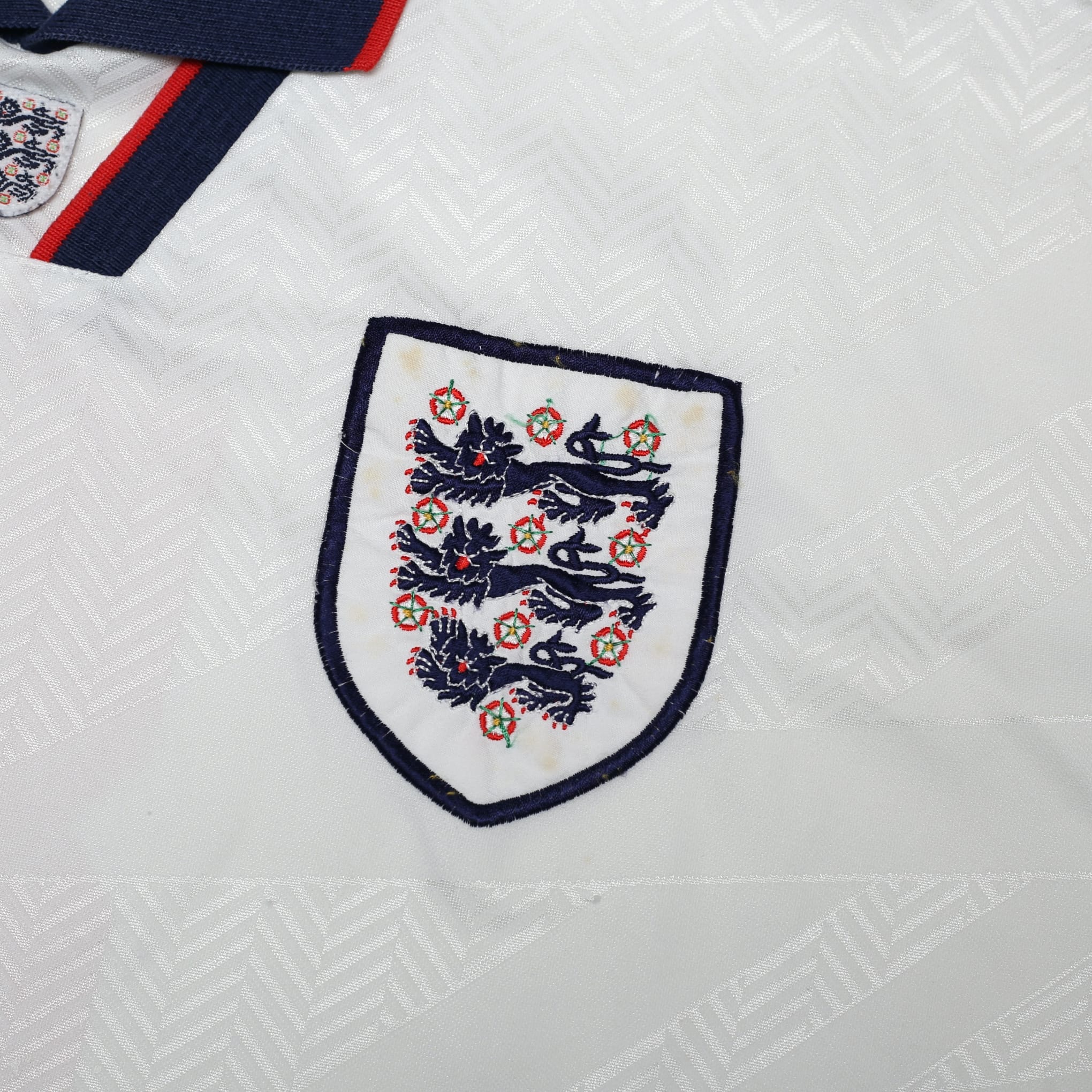 1993/95 Gascoigne #8 England Vintage Umbro Home Football Shirt (L)