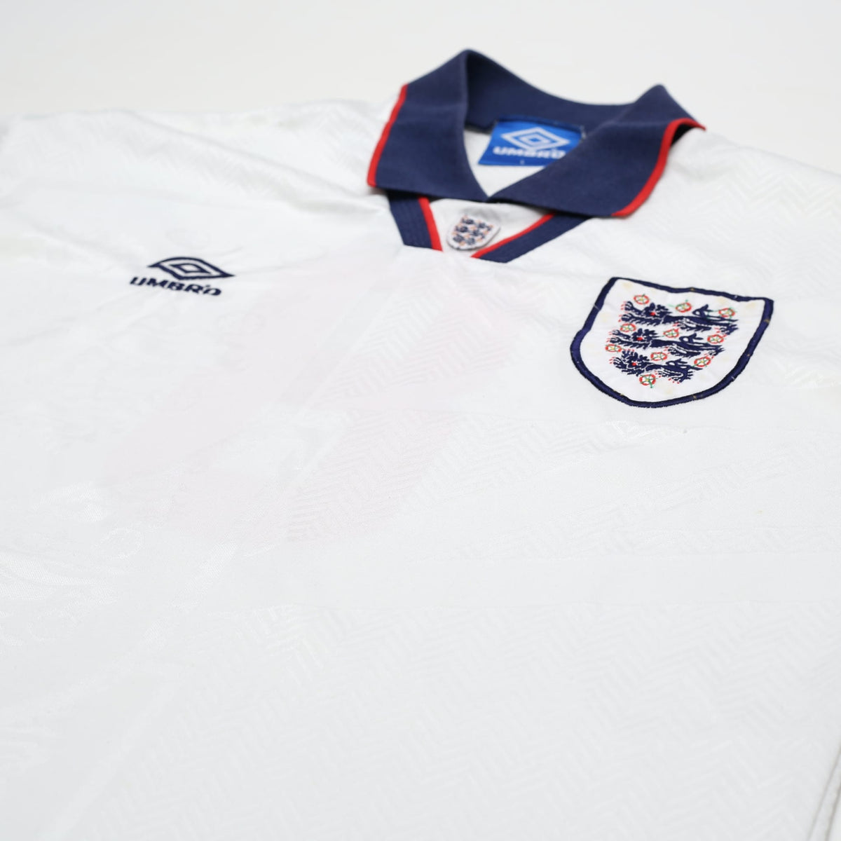 1993/95 Gascoigne #8 England Vintage Umbro Home Football Shirt (L)