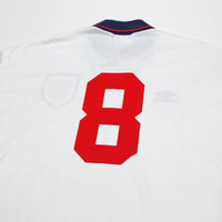 1993/95 Gascoigne #8 England Vintage Umbro Home Football Shirt (L)
