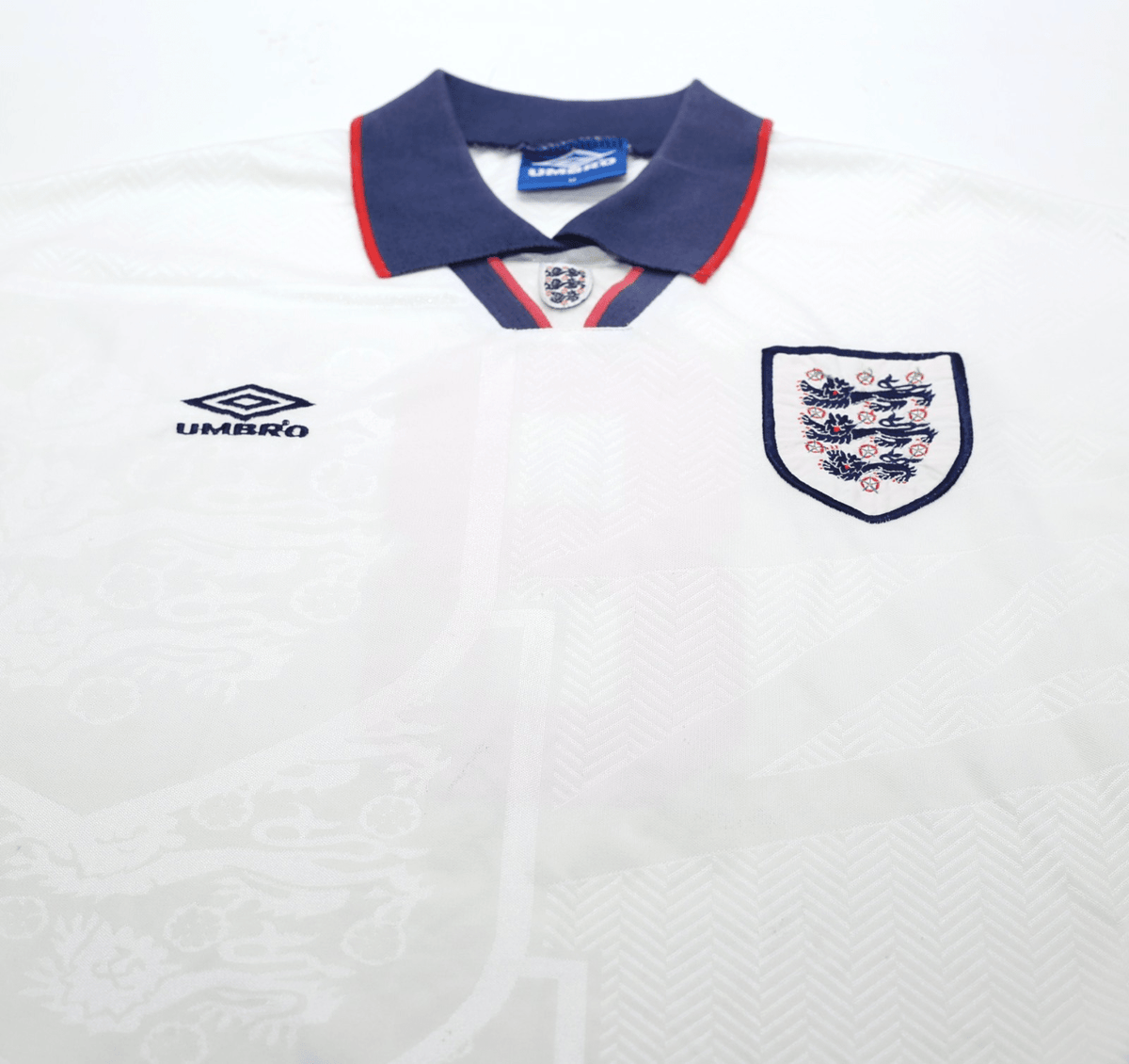 1993/95 GASCOIGNE #8 England Vintage Umbro Home Football Shirt (M)