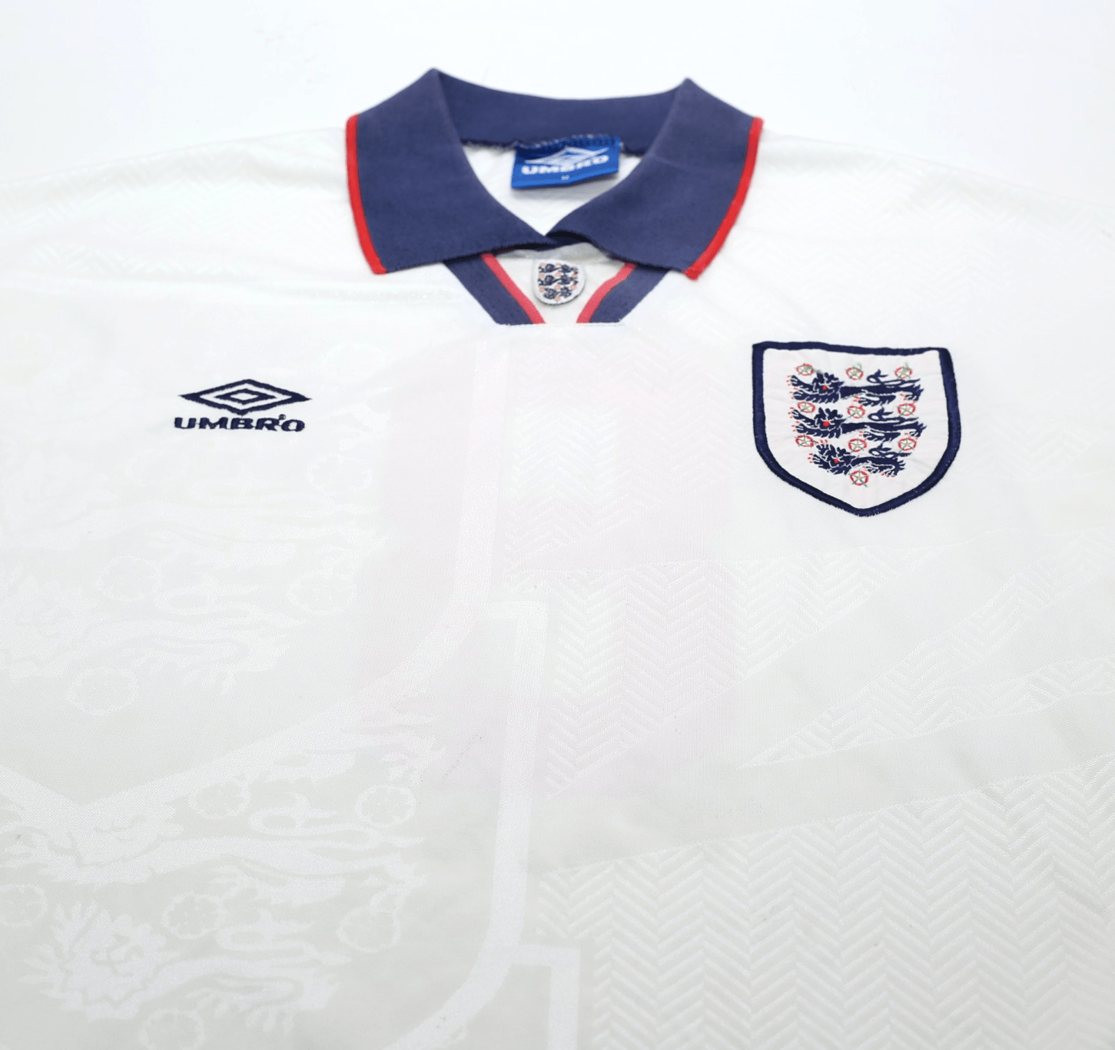 1993/95 GASCOIGNE #8 England Vintage Umbro Home Football Shirt (M)