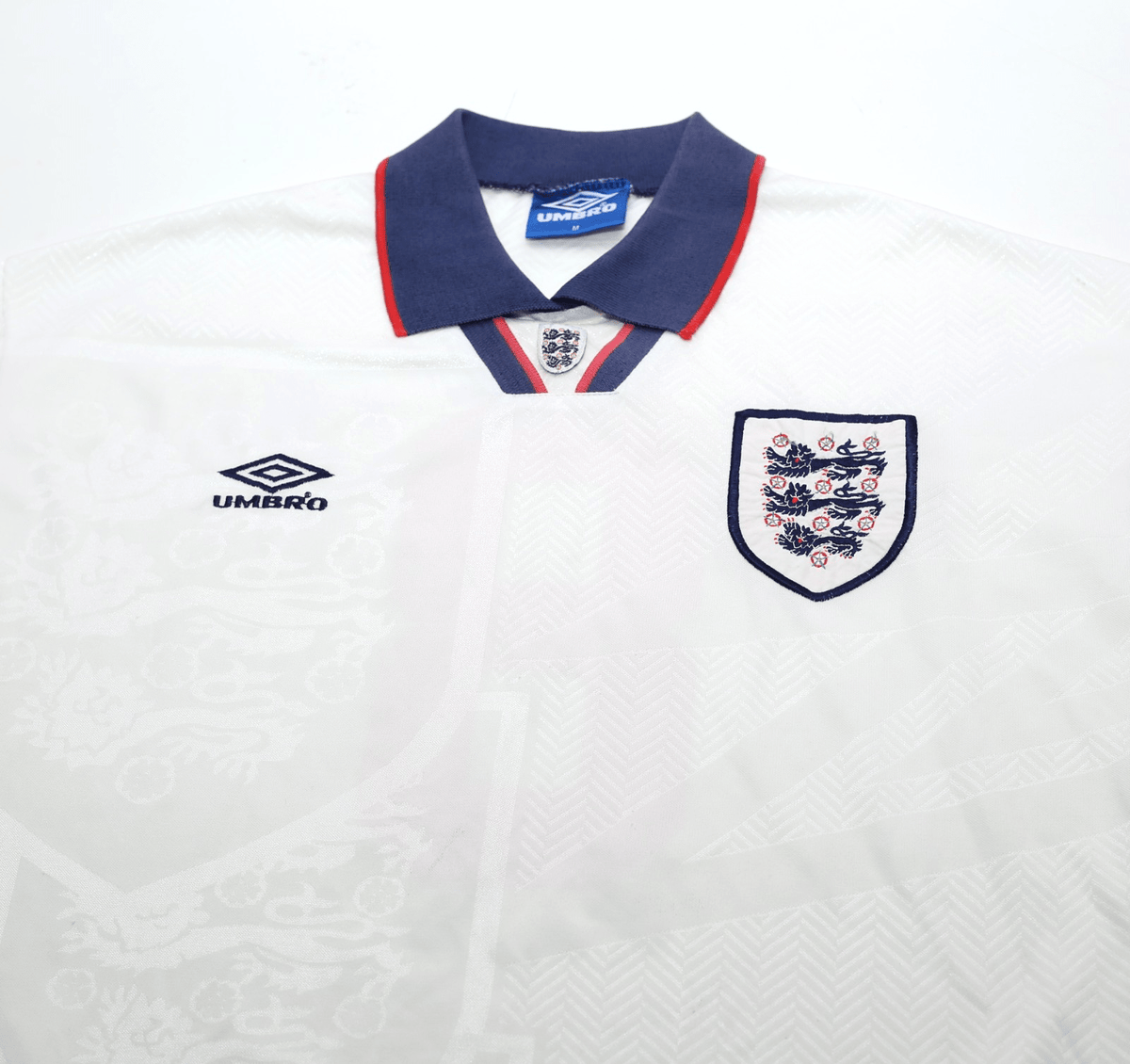 1993/95 GASCOIGNE #8 England Vintage Umbro Home Football Shirt (M)