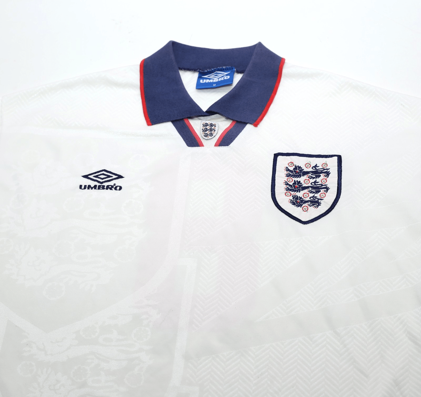 1993/95 GASCOIGNE #8 England Vintage Umbro Home Football Shirt (M)
