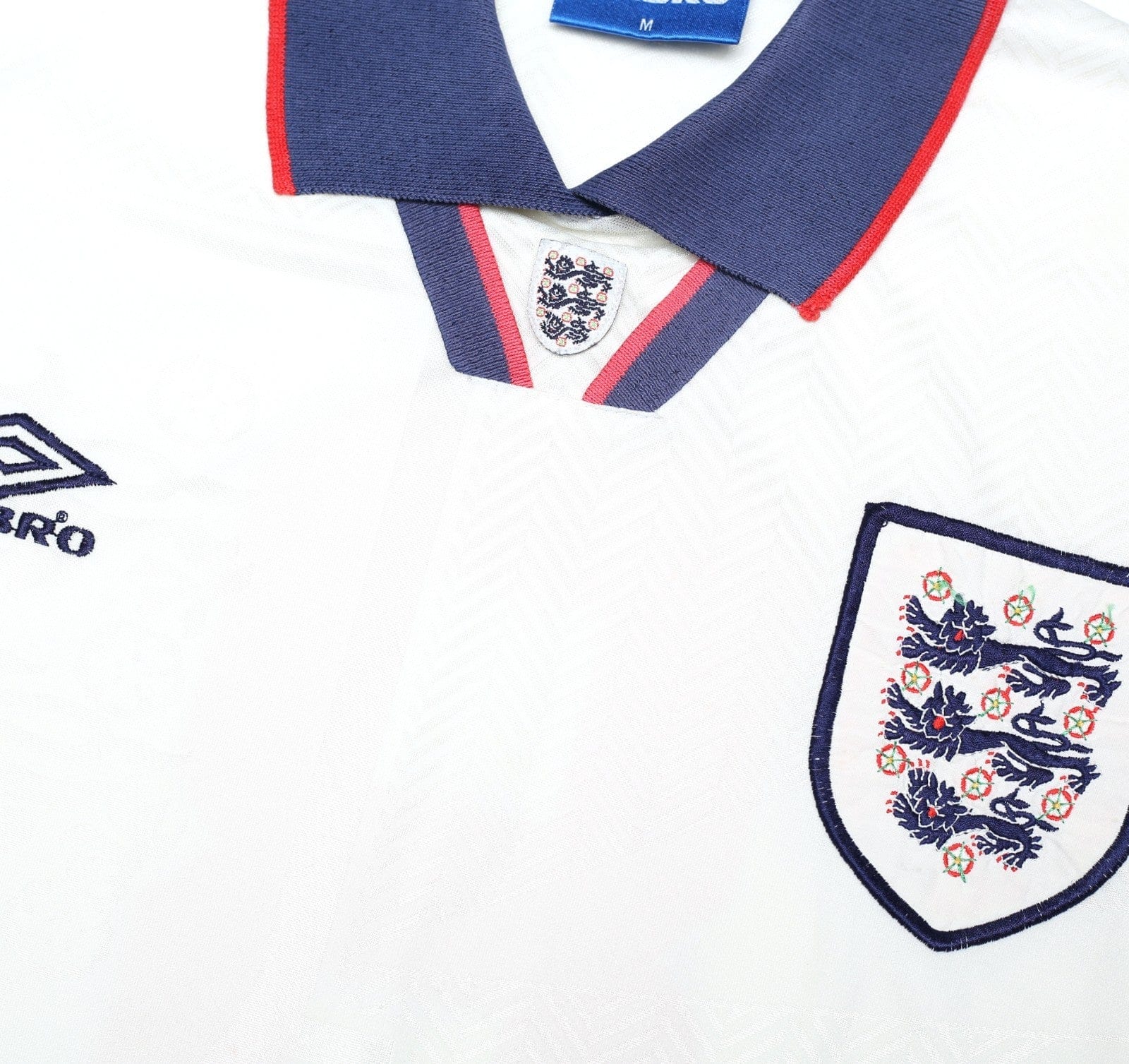 1993/95 GASCOIGNE #8 England Vintage Umbro Home Football Shirt (M)
