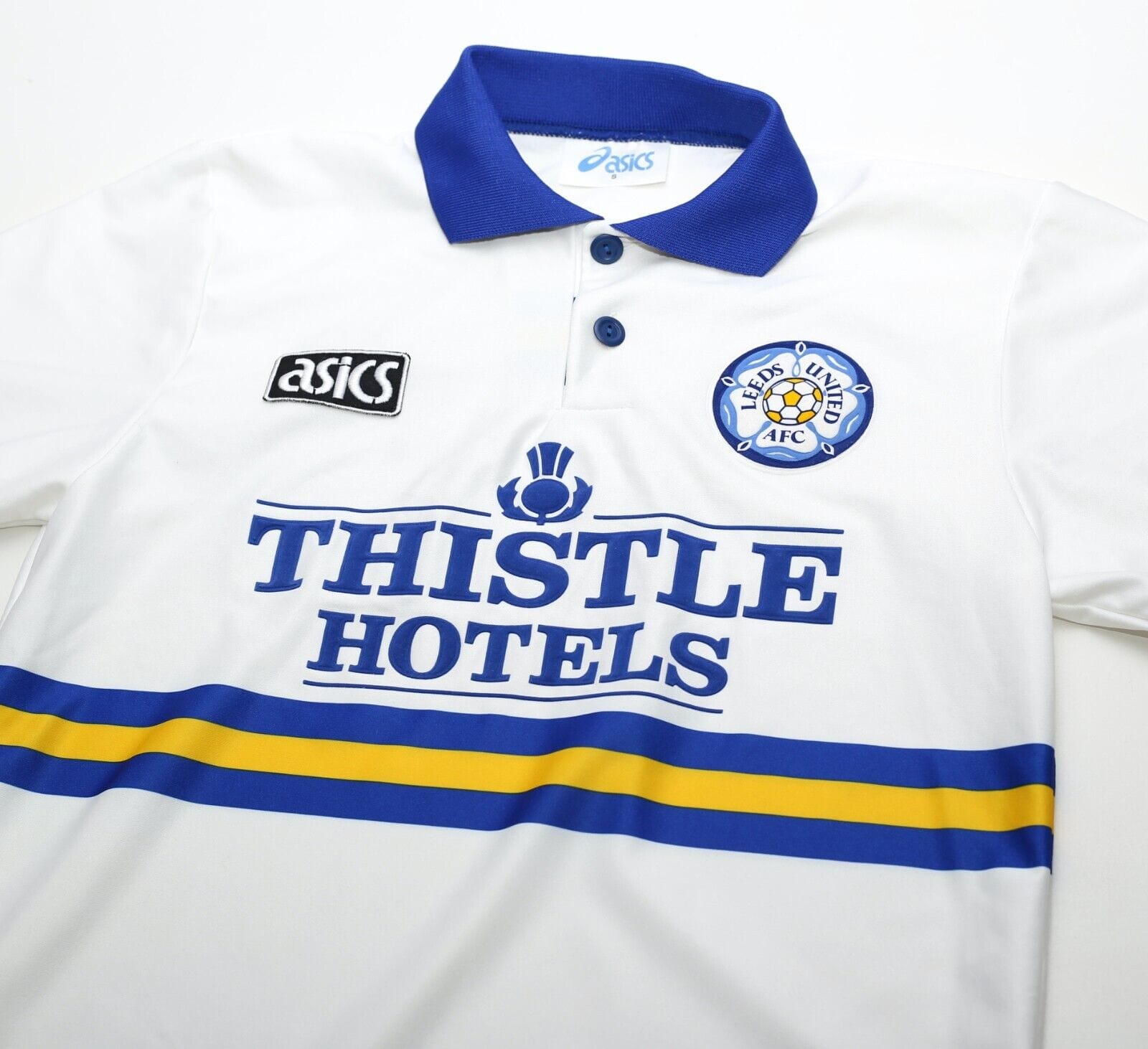 1993/95 LEEDS UNITED Vintage Asics Home Football Shirt Jersey (S)