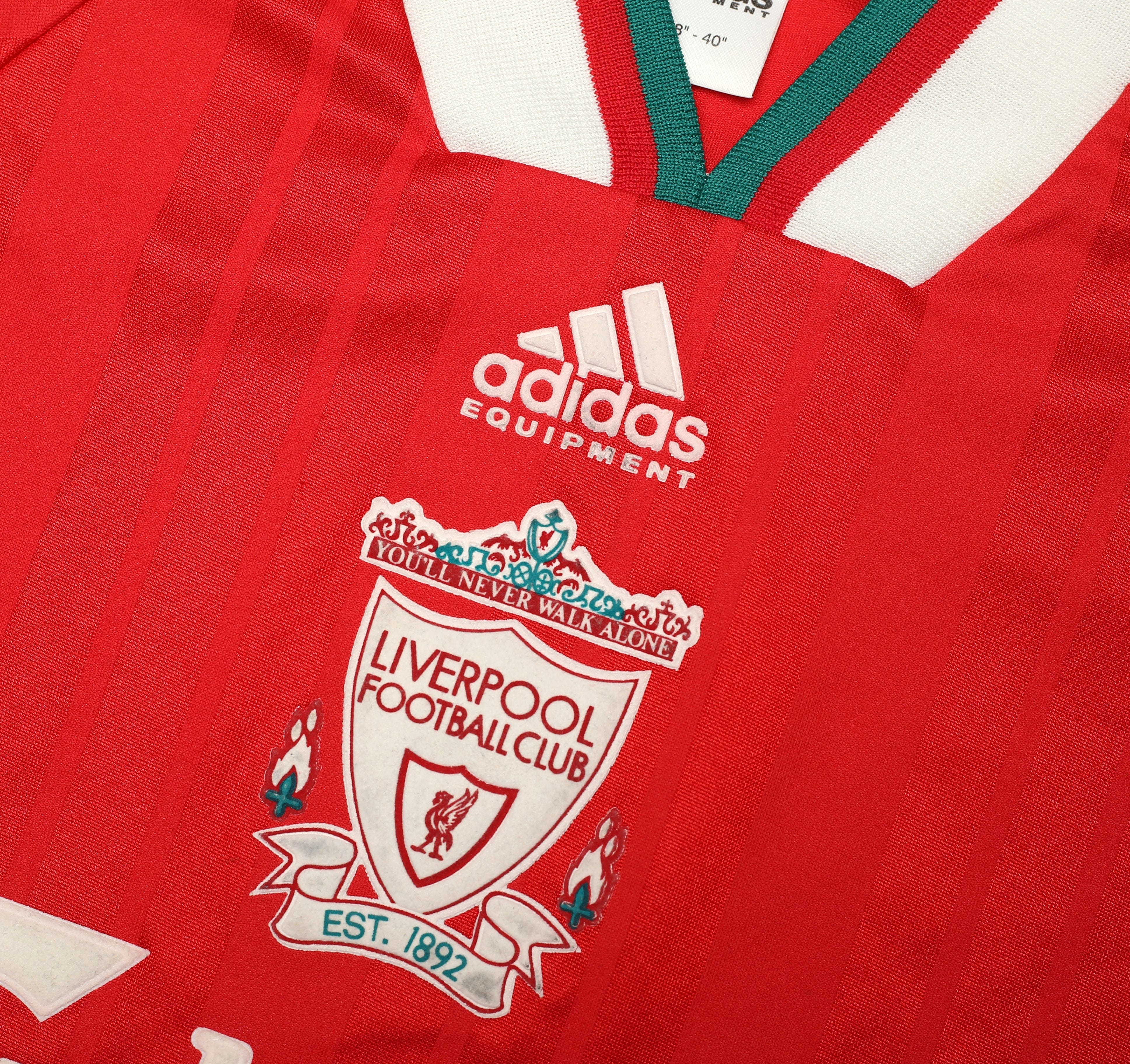 1993/95 LIVERPOOL Vintage adidas Equipment Home Football Shirt 38/40 (M)