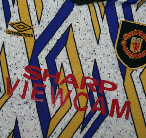 1993/95 MANCHESTER UNITED Vintage Umbro Away GK Football Shirt (S)