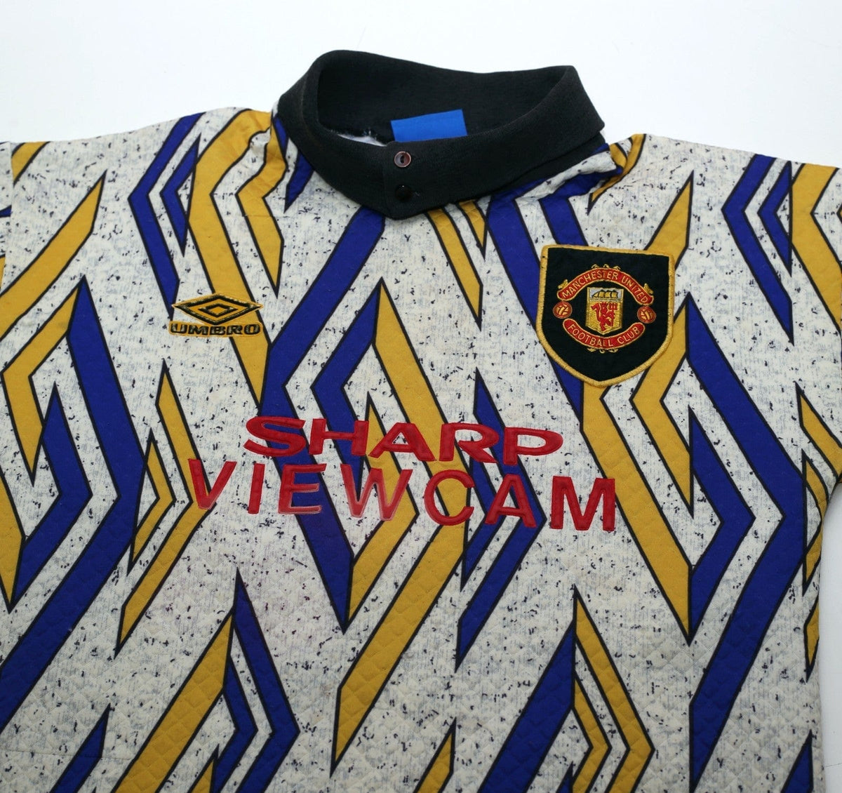 1993/95 MANCHESTER UNITED Vintage Umbro Away GK Football Shirt (S)
