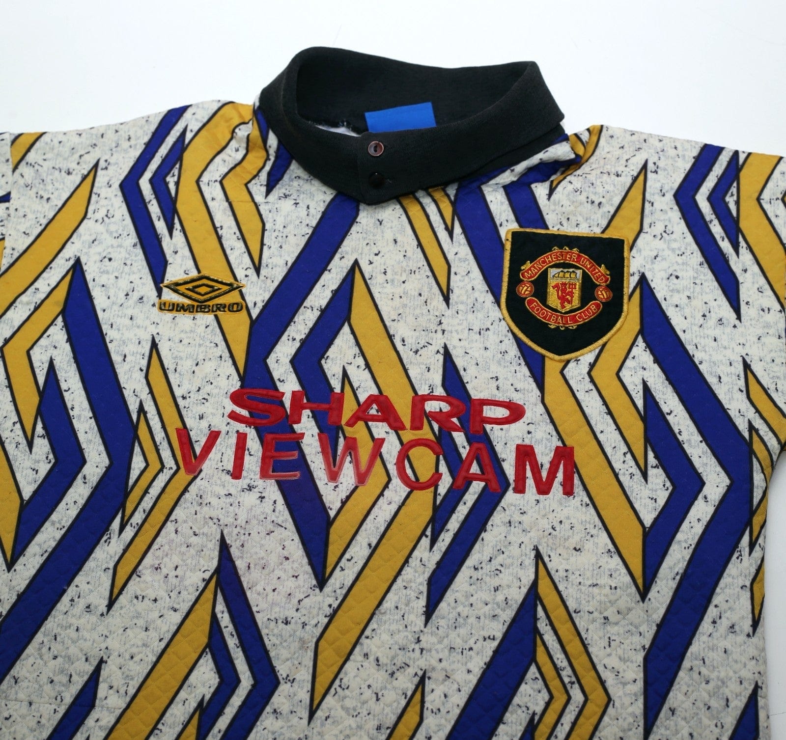 1993/95 MANCHESTER UNITED Vintage Umbro Away GK Football Shirt (S)