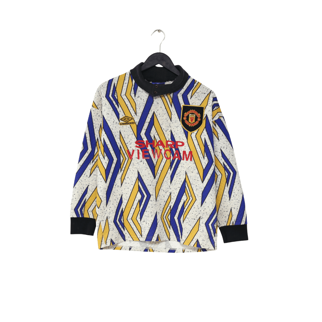 1993/95 MANCHESTER UNITED Vintage Umbro Away GK Football Shirt (S)