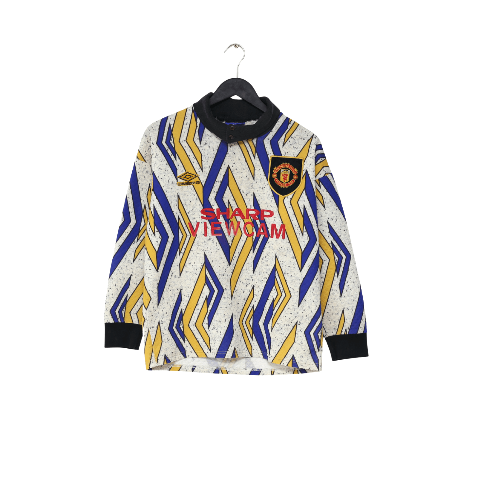 1993/95 MANCHESTER UNITED Vintage Umbro Away GK Football Shirt (S)