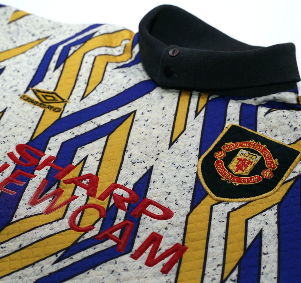 1993/95 MANCHESTER UNITED Vintage Umbro Away GK Football Shirt (S)