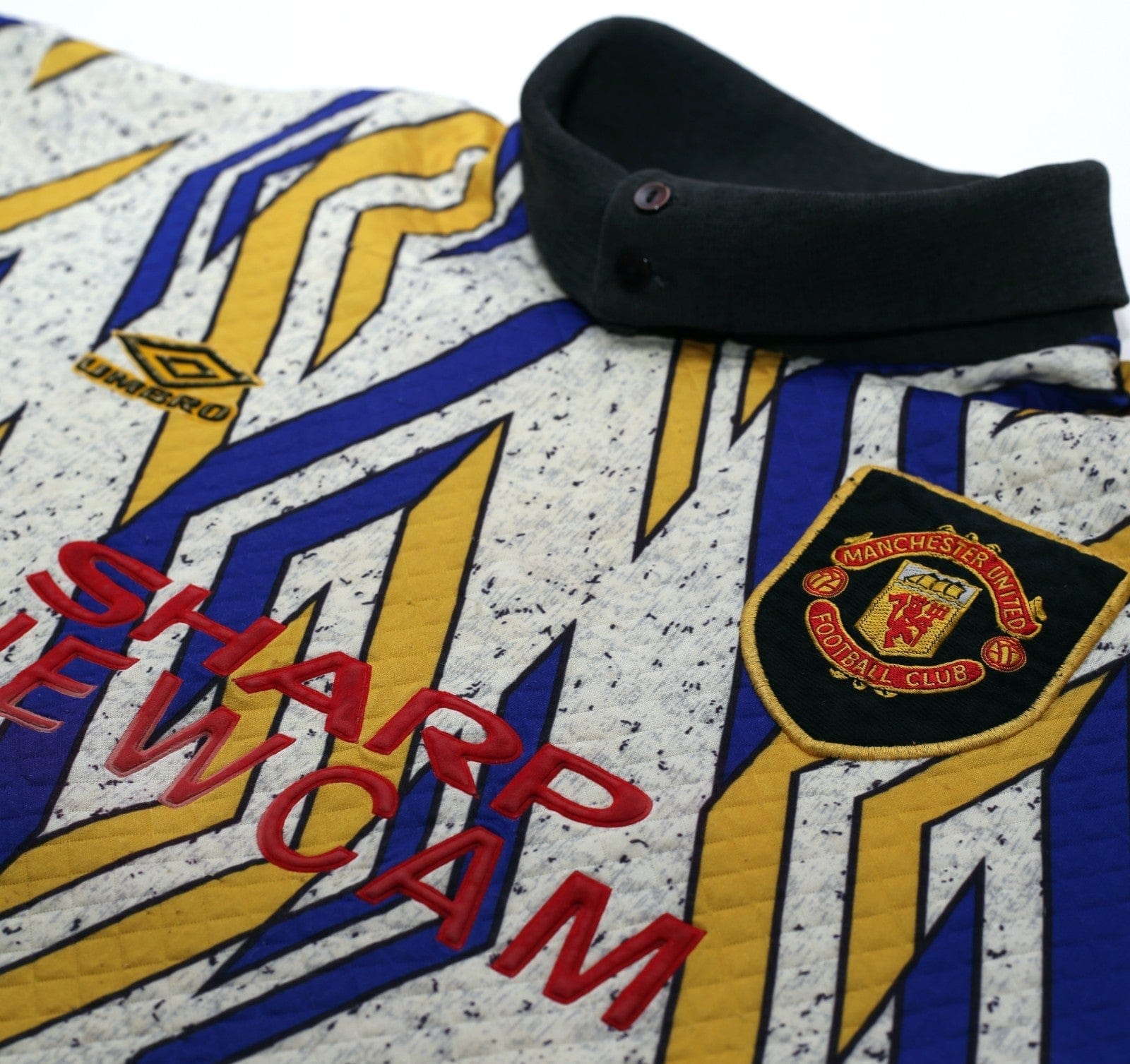 1993/95 MANCHESTER UNITED Vintage Umbro Away GK Football Shirt (S)