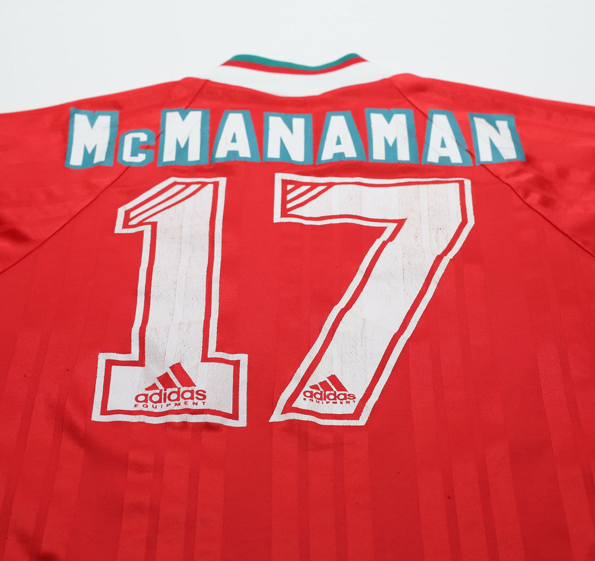 1993/95 McMANAMAN #17 Liverpool Vintage adidas Home Football Shirt (S) 34/36