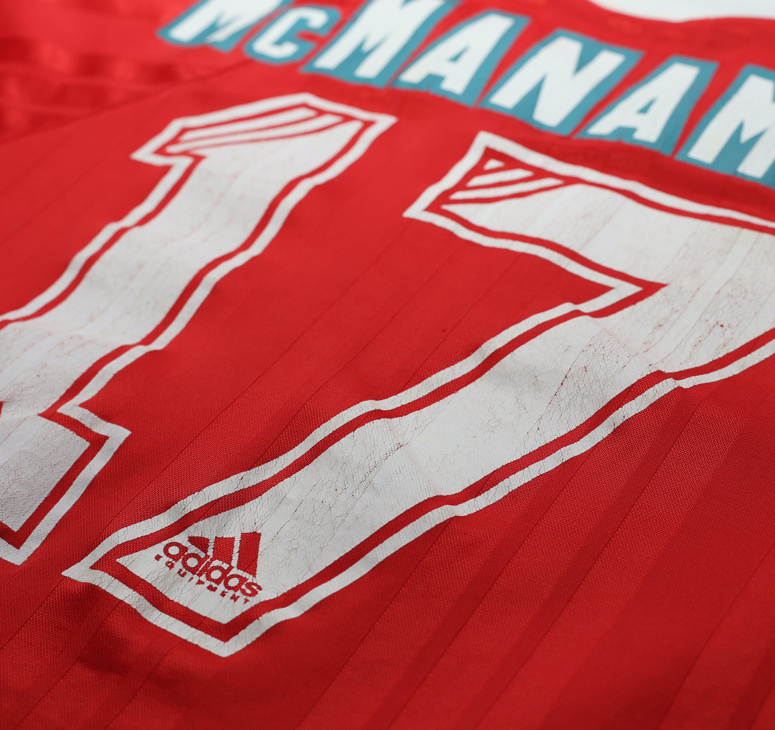 1993/95 McMANAMAN #17 Liverpool Vintage adidas Home Football Shirt (S) 34/36
