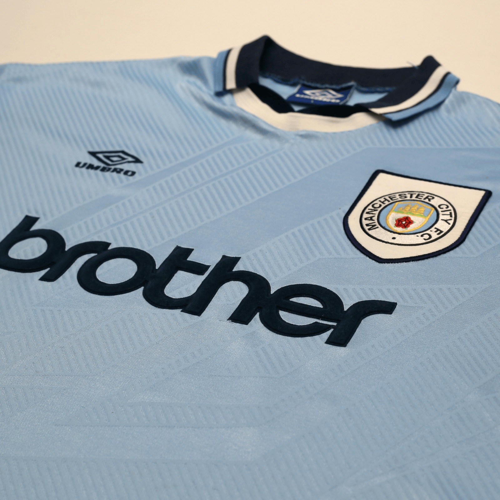 1993/95 Rosler #28 Manchester City Vintage Umbro Home Football Shirt (L)