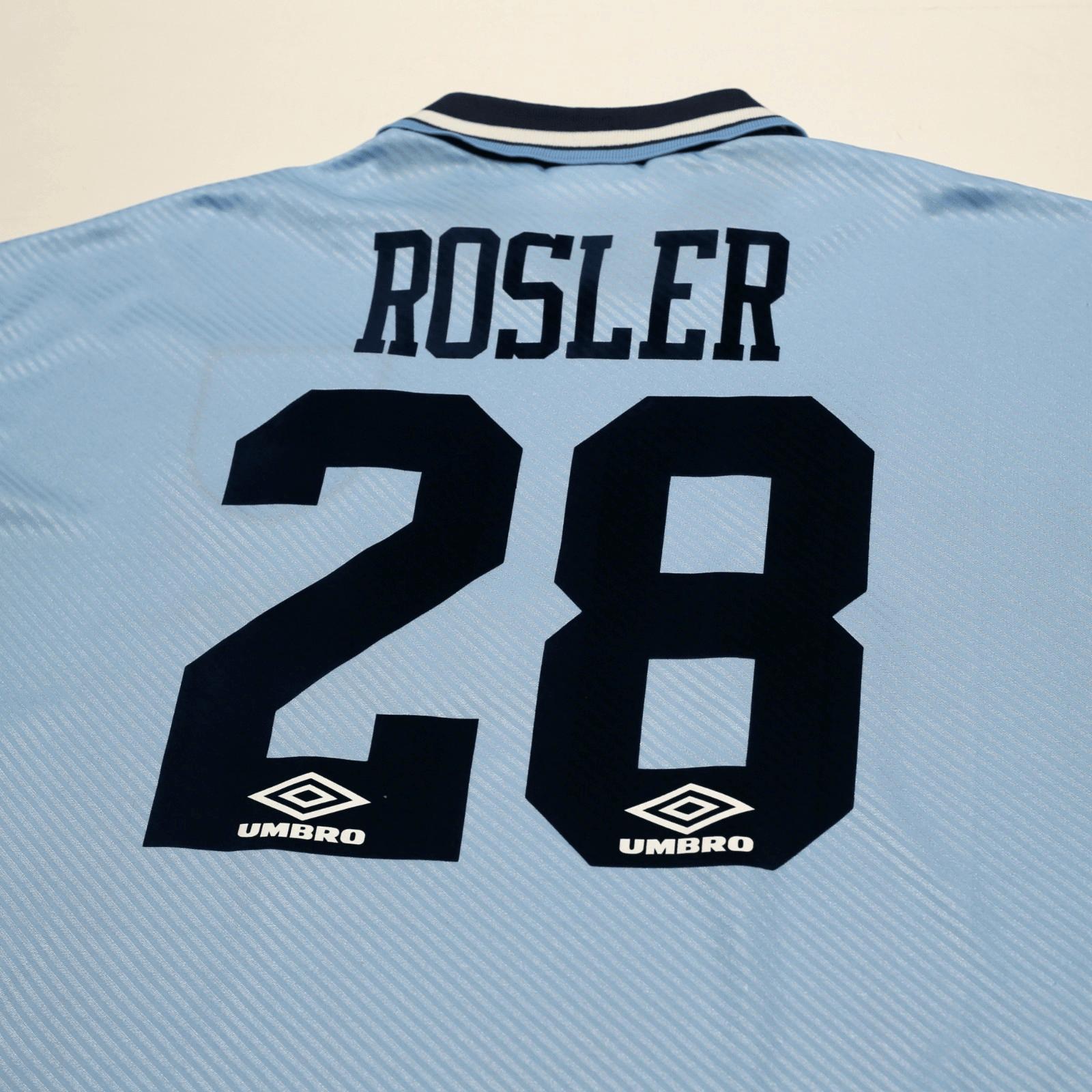 1993/95 Rosler #28 Manchester City Vintage Umbro Home Football Shirt (L)