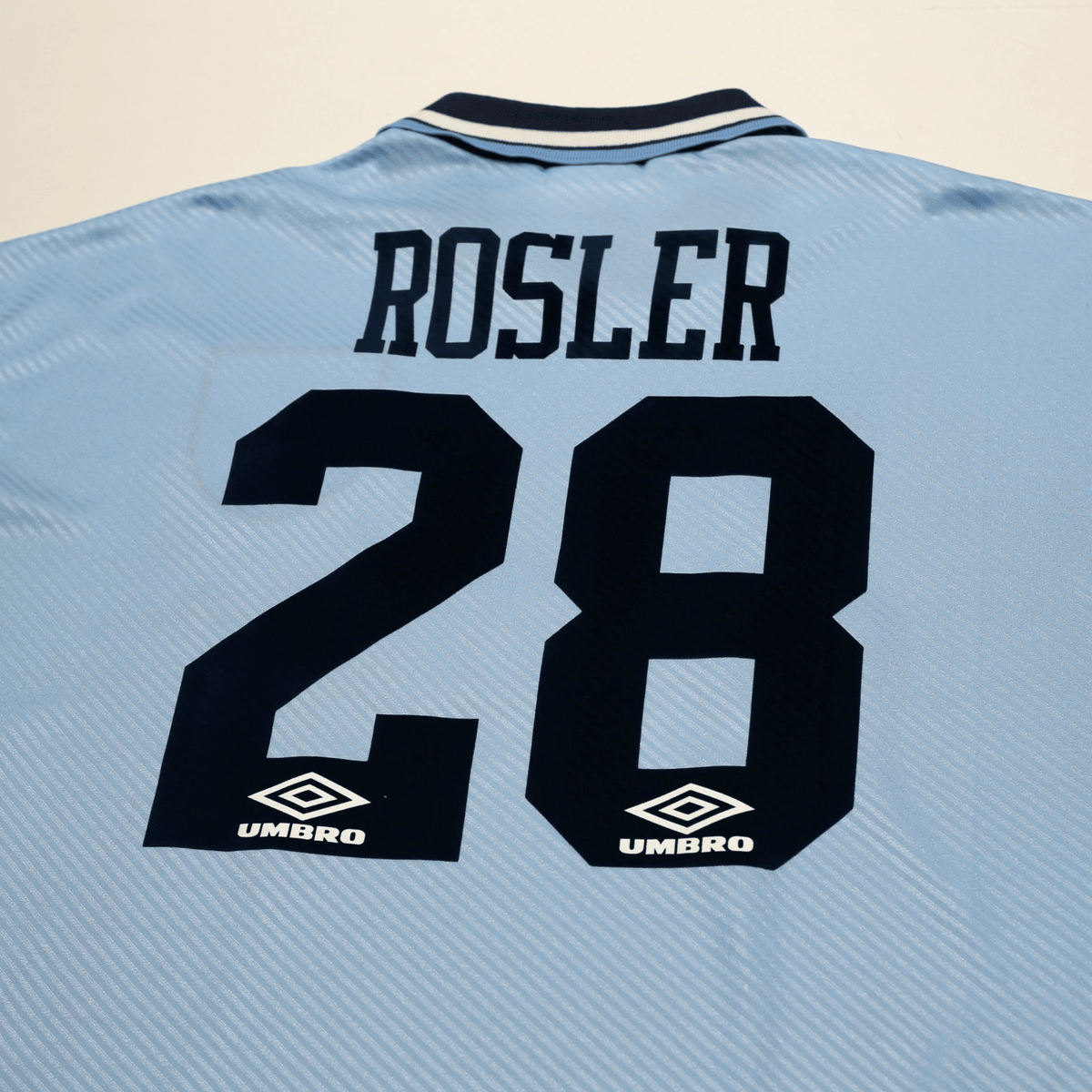 1993/95 Rosler #28 Manchester City Vintage Umbro Home Football Shirt (L)