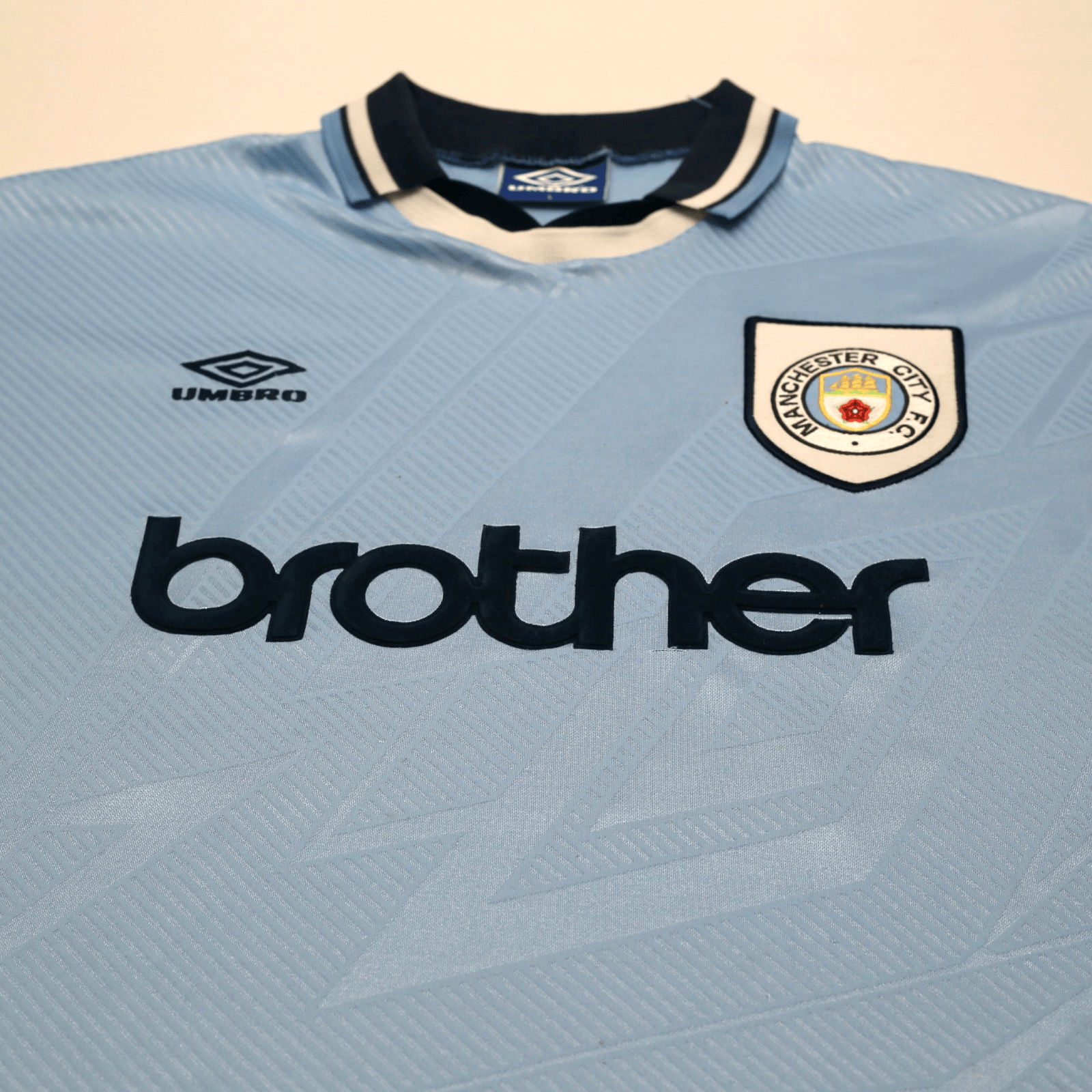 1993/95 Rosler #28 Manchester City Vintage Umbro Home Football Shirt (L)