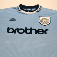 1993/95 Rosler #28 Manchester City Vintage Umbro Home Football Shirt (L)