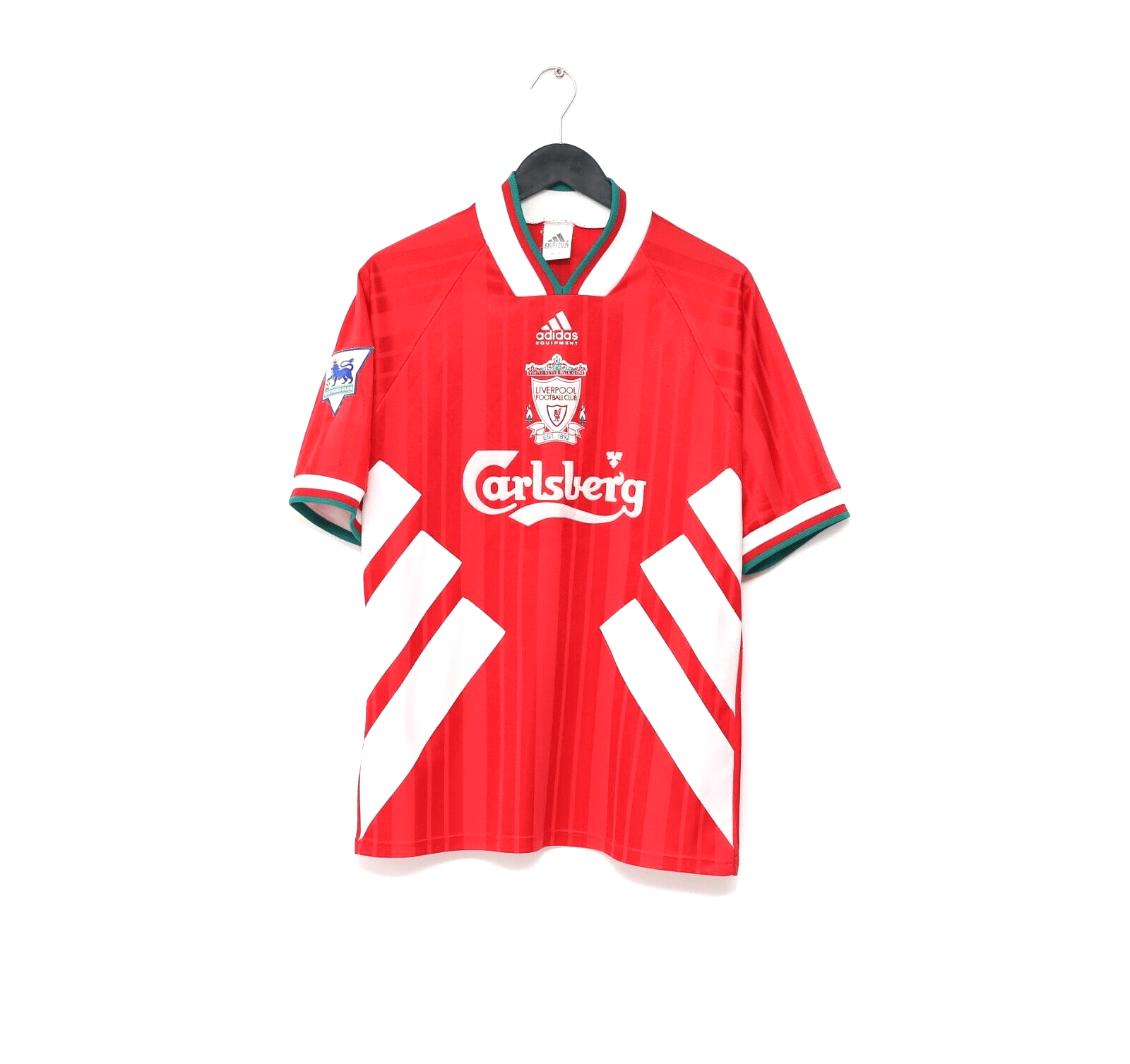 1993/95 RUSH #9 Liverpool Vintage adidas Equipment Home Football Shirt (M)